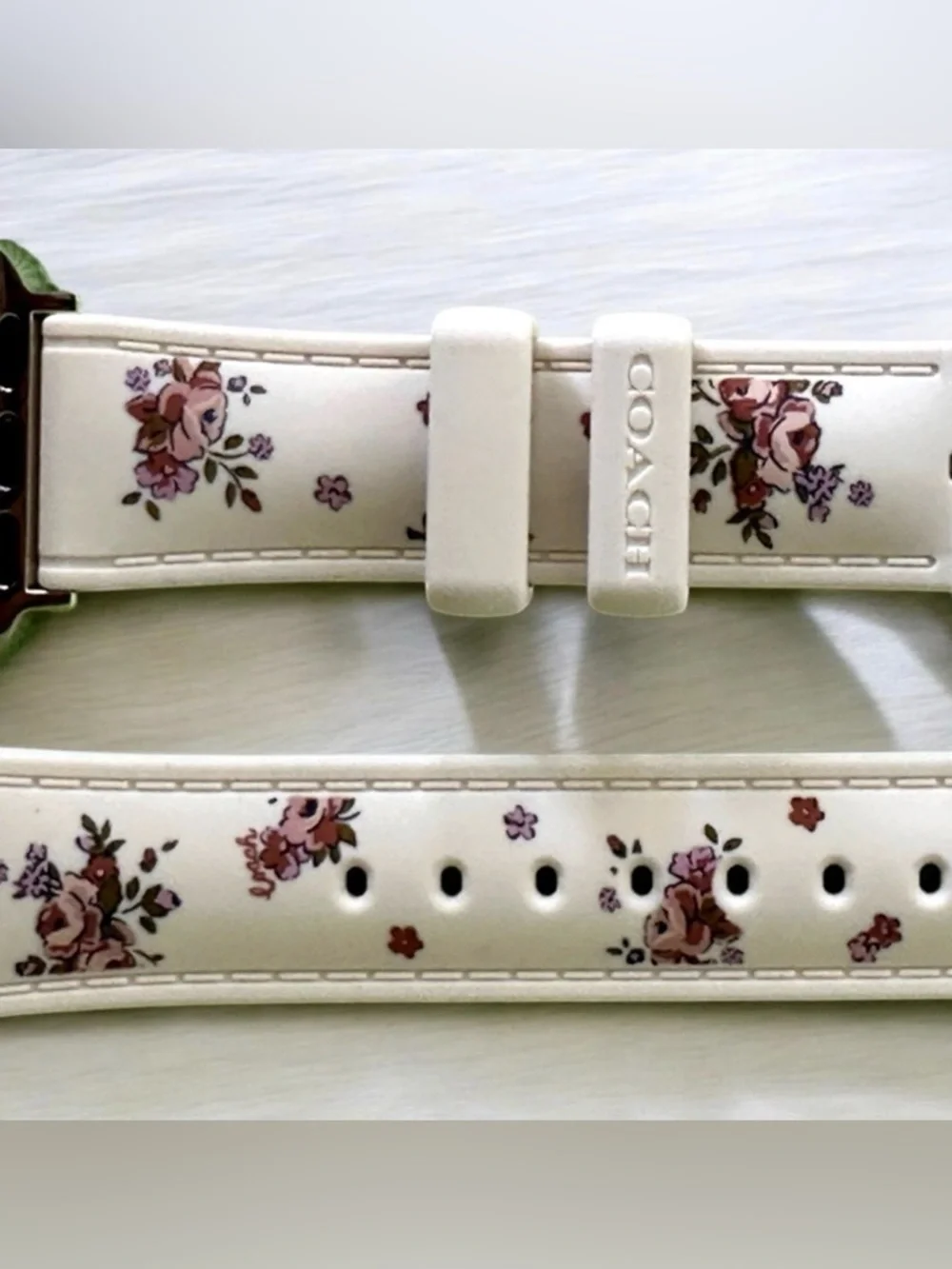 Coach Apple Straps White Floral Silicone Replacement Band Watch 38-40-41 mm